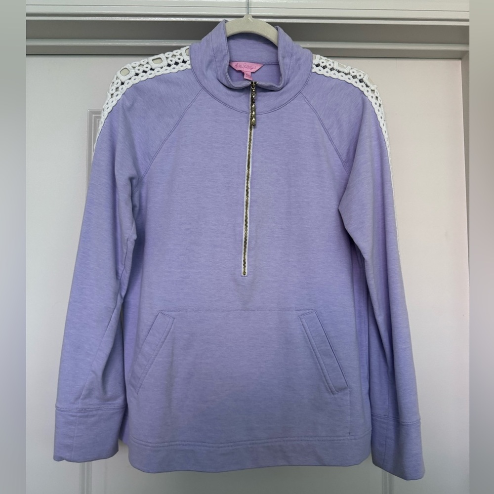 Lilly Pulitzer purple eyelet sleeve popover medium